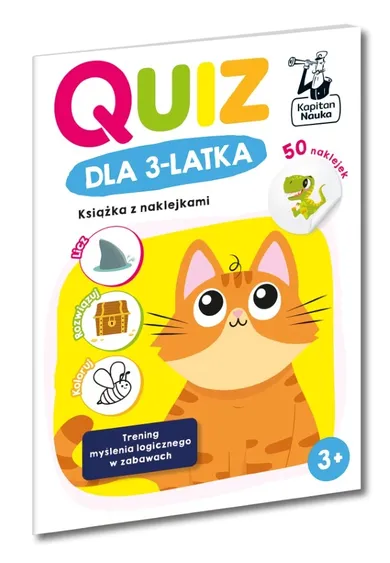 Kapitan Nauka. Quiz dla 3-latka. Książka z naklejkami