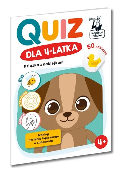 Kapitan Nauka. Quiz dla 4-latka. Książka z naklejkami