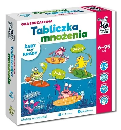 Kapitan Nauka. Tabliczka mnożenia. Żaby czy kraby, gra edukacyjna
