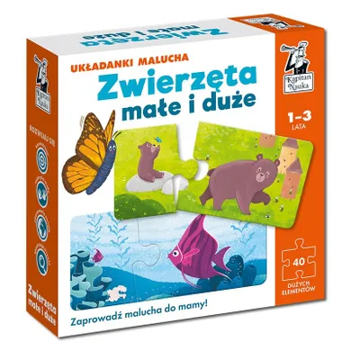 Kapitan Nauka. Zwierzęta małe i duże. Układanki malucha