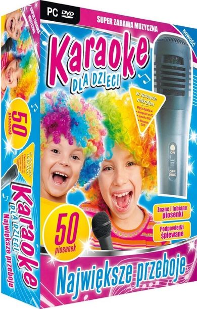 Karaoke dla dzieci. Największe Przeboje. Zestaw z mikrofonem. PC-DVD