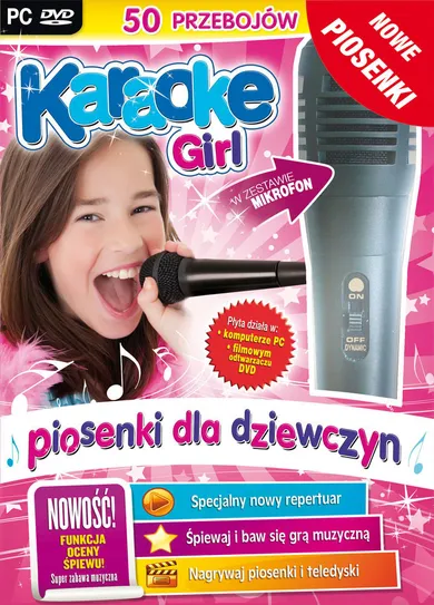 Karaoke girl z mikrofonem. Nowe piosenki. PC-DVD