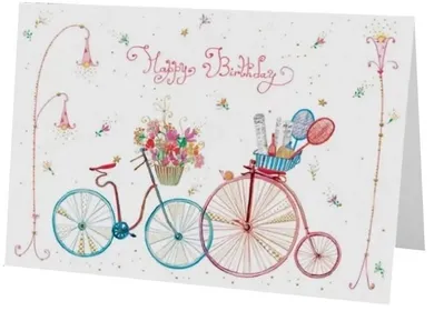 Karnet B6 + koperta, urodziny, rowery