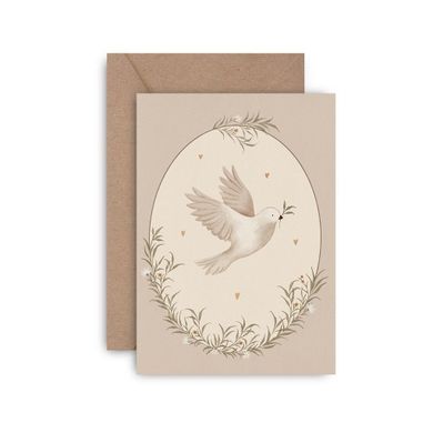 Karnet na chrzest i komunię, gołąbek