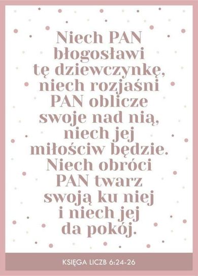 Karnet, Niech Pan błogosławi tę dziewczynkę...