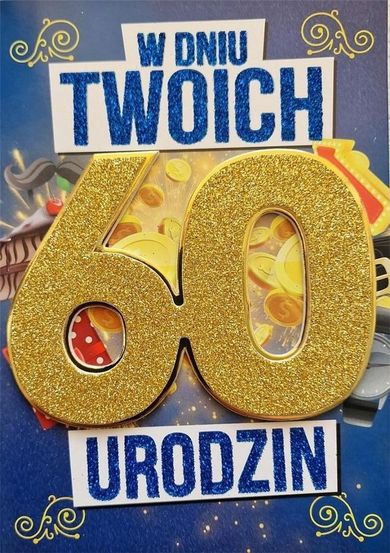 Karnet urodziny, 60 męskie