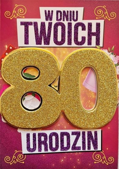 Karnet urodziny, 80 damskie
