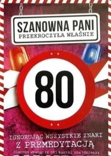 Karnet urodziny, 80 damskie