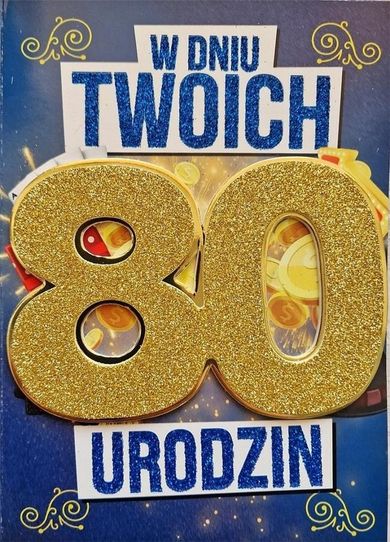 Karnet urodziny, 80 męskie