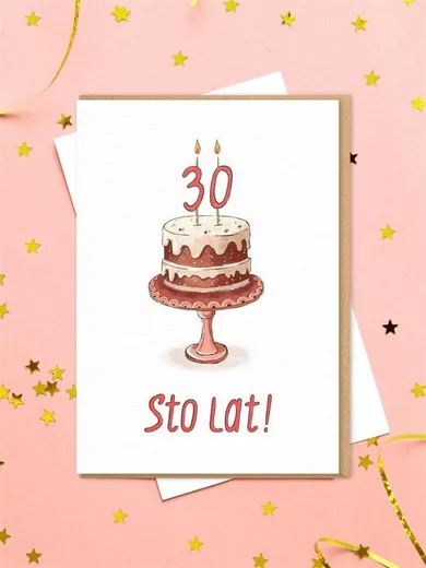 Karnet urodziny, tort 30