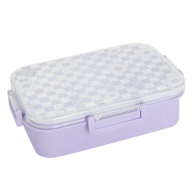 Kayokki, lunchbox dzielony, Szachownica, fioletowo-biała