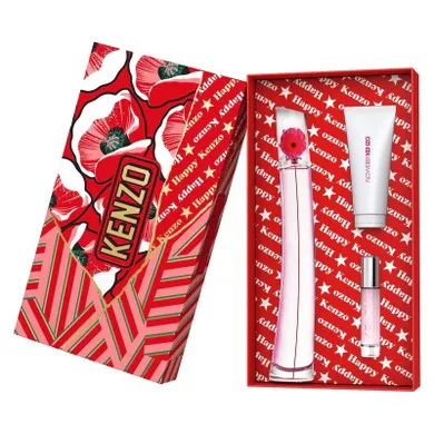 Kenzo, Flower by Kenzo Poppy Bouquet, zestaw: woda perfumowana, spray, 100 ml + balsam do ciała, 75 ml + woda perfumowana, spray, 10 ml