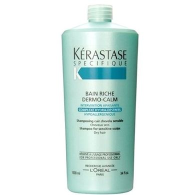 Kerastase, Bain Riche Dermo-Calm Shampoo, oczyszczający szampon kojący do wrażliwej skóry głowy, 1000 ml