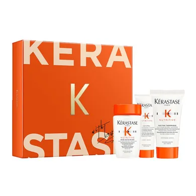 Kerastase, Nutritive, zestaw: odżywczy szampon do włosów, 80 ml + odżywcze mleczko do włosów, 75 ml + nektar termiczny do włosów, 50 ml