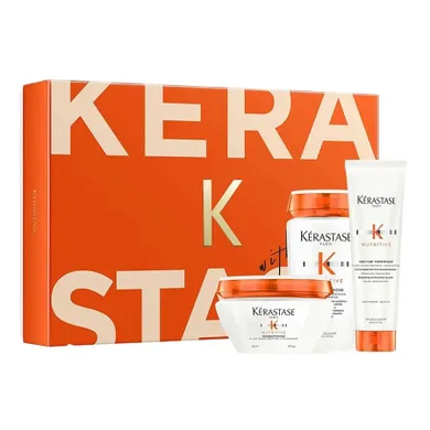 Kerastase, Nutritive, zestaw: szampon do włosów, 250 ml + maska do włosów, 200 ml + nektar termiczny do włosów, 150 ml