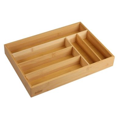Kesper, organizer na sztućce, 6 komorowy, bambusowy, 35,5-25,5-5 cm