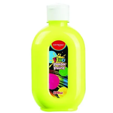 Keyroad, farba plakatowa, fluorescencyjna, żółta, 300 ml