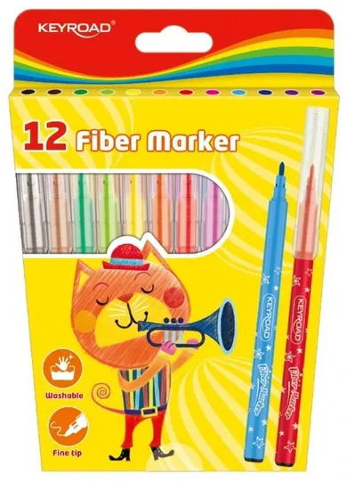 Keyroad, Fiber Marker, flamastry, 12 szt.