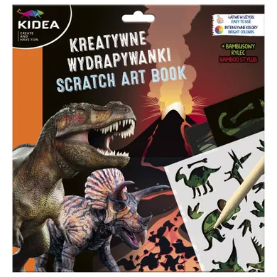 Kidea, Dinozaury, kreatywne wydrapywanki z szablonami