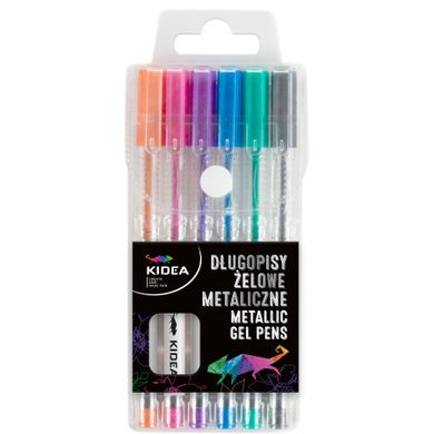 Kidea, długopisy żelowe, metaliczne, 6 kolorów