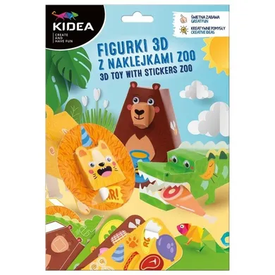 Kidea, figurki 3D z naklejkami, Zoo