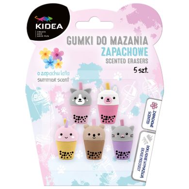 Kidea, gumki do mazania, zapachowe, shake, 5 szt.