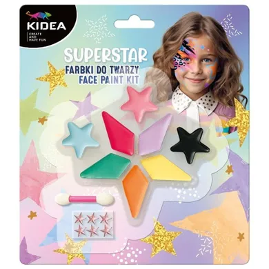 Kidea, Gwiazda, farbki do twarzy, 8 kolorów