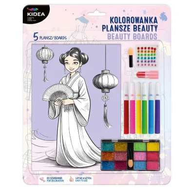 Kidea, Kolorowanka, Plansze Beauty, 5 obrazków