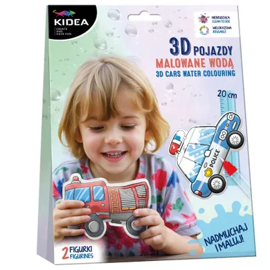 Kidea, Magiczne pojazdy 3D malowane wodą, zestaw kreatywny