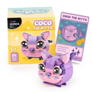 Kidea, Snapets, klocki, fioletowy kot, 84 elementy