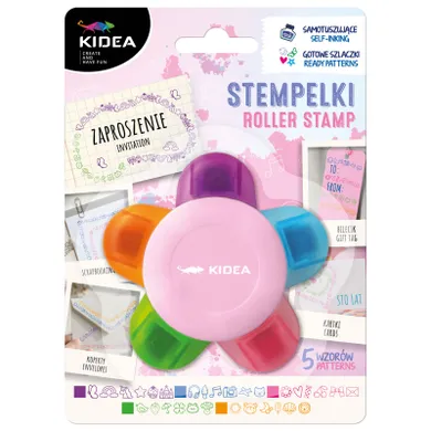 Kidea, stempelki, samotuszujący roller w kształcie kwiatka, 5 szt.