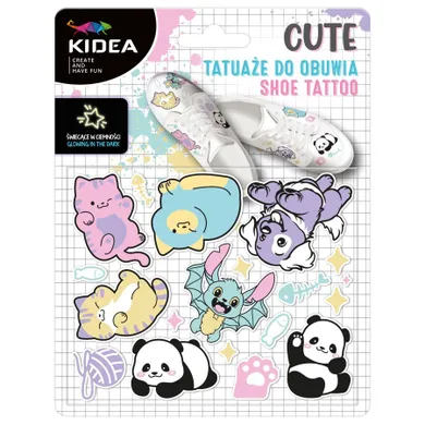 Kidea, tatuaże do obuwia, świecące w ciemności, cute
