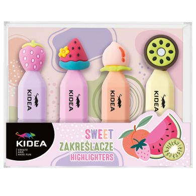 Kidea, zakreślacze, owoce, 4 szt.