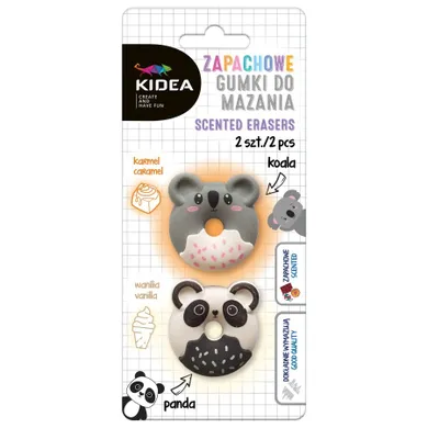 Kidea, zapachowe gumki do ścierania, panda, koala, 2 szt.