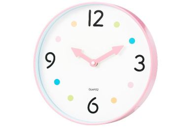 Kids Collection, Safi, zegar do pokoju dziecka, różowy, 25 cm
