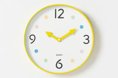 Kids Collection, Safi, zegar do pokoju dziecka, żółty, 25 cm