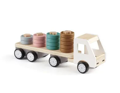 Kids Concept, Aiden, ciężarówka z klockami, zabawka drewniana
