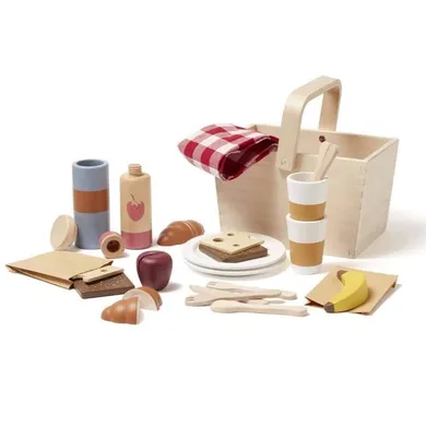 Kid's Concept, Kid's Hub, drewniana zestaw piknikowy w koszyku