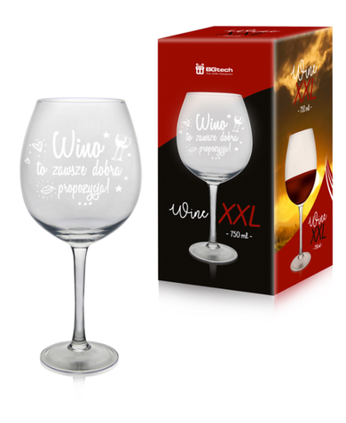 Kieliszek XXL do wina, Wino dobra propozycja, 750 ml