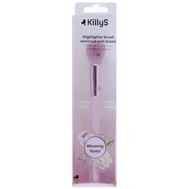 KillyS, Blooming Pastel Highlighter Brush, pędzel do rozświetlacza wzbogacony biotyną, 03