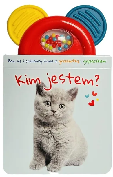 Kim jestem? Książeczka z gryzakiem i grzechotką