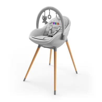 Kinderkraft, Fini Up, krzesełko do karmienia, 2w1, szary