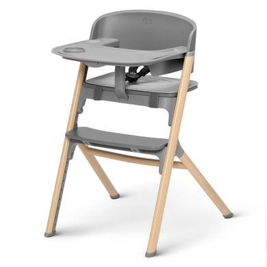 Kinderkraft, Igee, krzesełko do karmienia, Wood + bujaczek Calmee Grey
