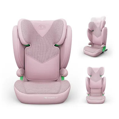 Kinderkraft, Junior Fix 2 Plus, i-Size, fotelik samochodowy, pink, 100-150 cm
