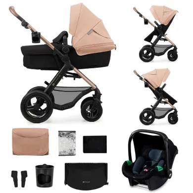 Kinderkraft, Moov 2 Air, wózek wielofunkcyjny, 3w1, Sand Beige