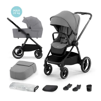 Kinderkraft, Nea, wózek wielofunkcyjny, 2w1, Platinium Grey