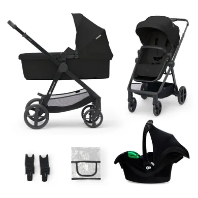 Kinderkraft, Newly 3in1 Mink Pro, wózek wielofunkcyjny, classic black