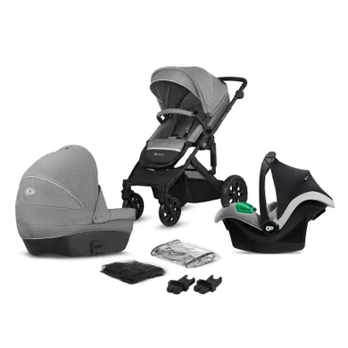 Kinderkraft, Prime Lite 3in1 Mink Pro, wózek wielofunkcyjny, grey