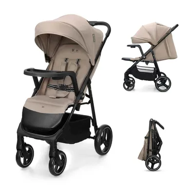 Kinderkraft, Trig 3, wózek spacerowy z tacką, Stone Beige