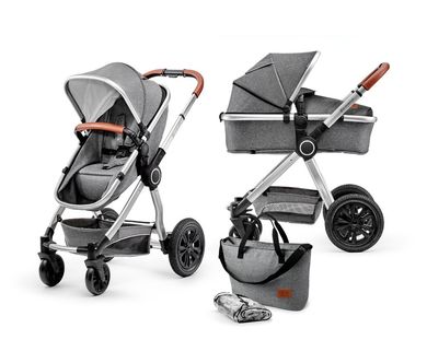 Kinderkraft, Veo, wózek wielofunkcyjny 2w1, 0-15 kg, szary